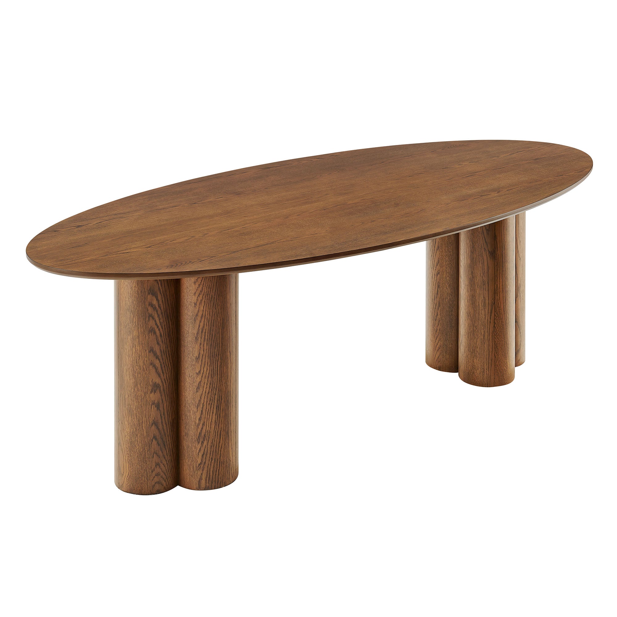 Renwick 79 Inch Oak Veneer Oval Pedestal Dining Table – Modway
