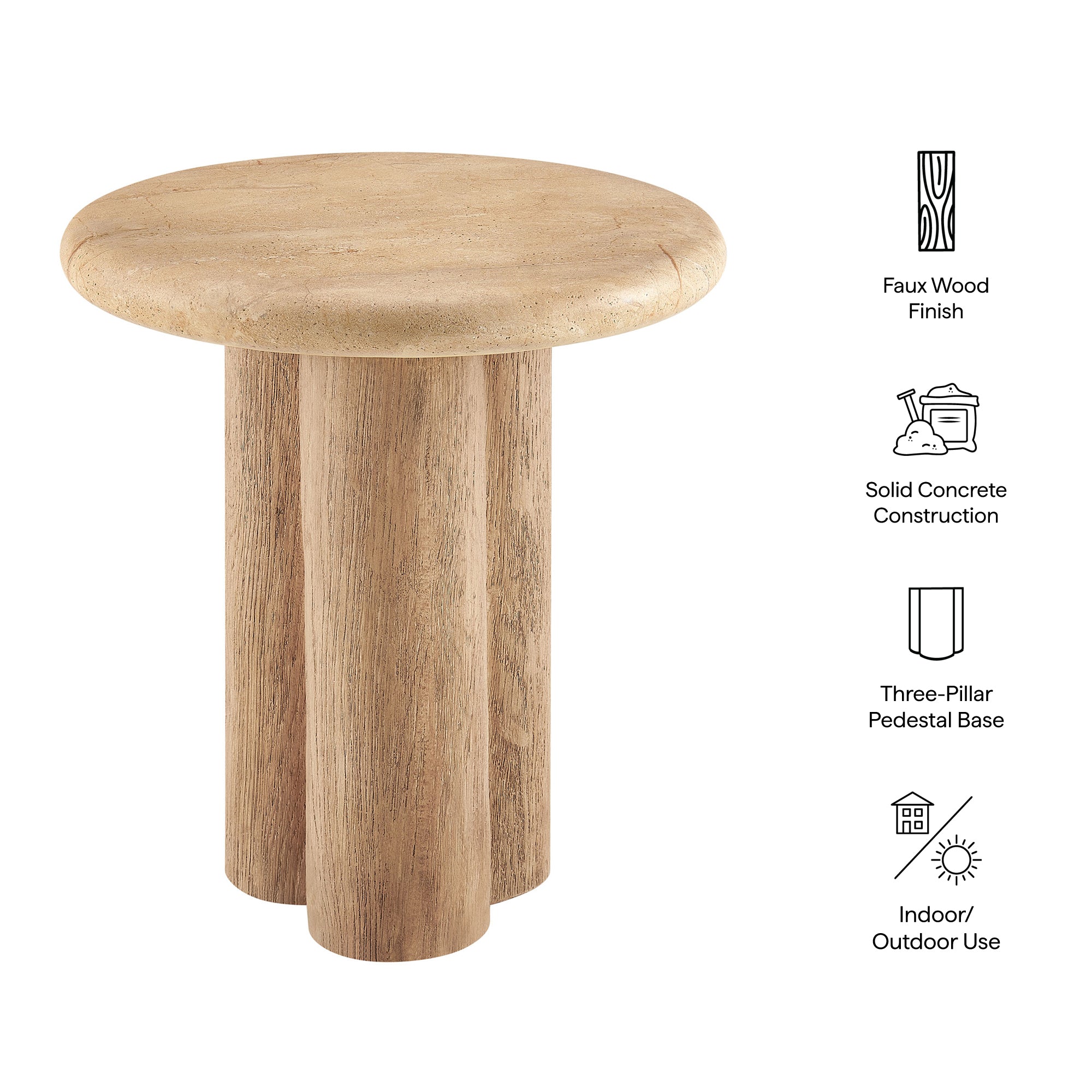 Tori 20 Inch Round Indoor and Outdoor Side Table – Modway