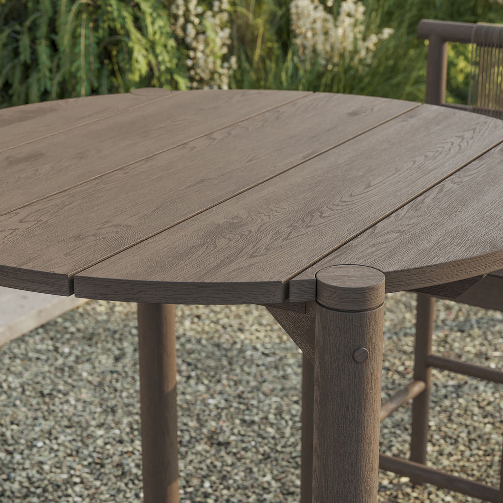 35 Inch Eleni Round 35 Inch Outdoor Teak Wood Round Bar Table – Modway