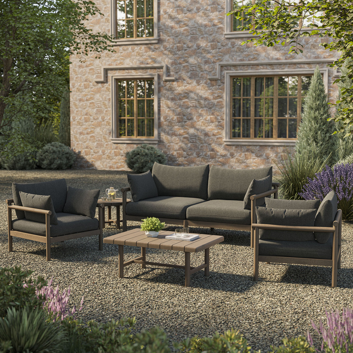 Eleni 5-Piece Outdoor Teak Wood Furniture Set