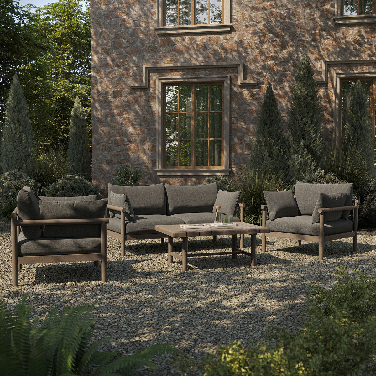 Eleni 4-Piece Outdoor Teak Wood Sofa Set