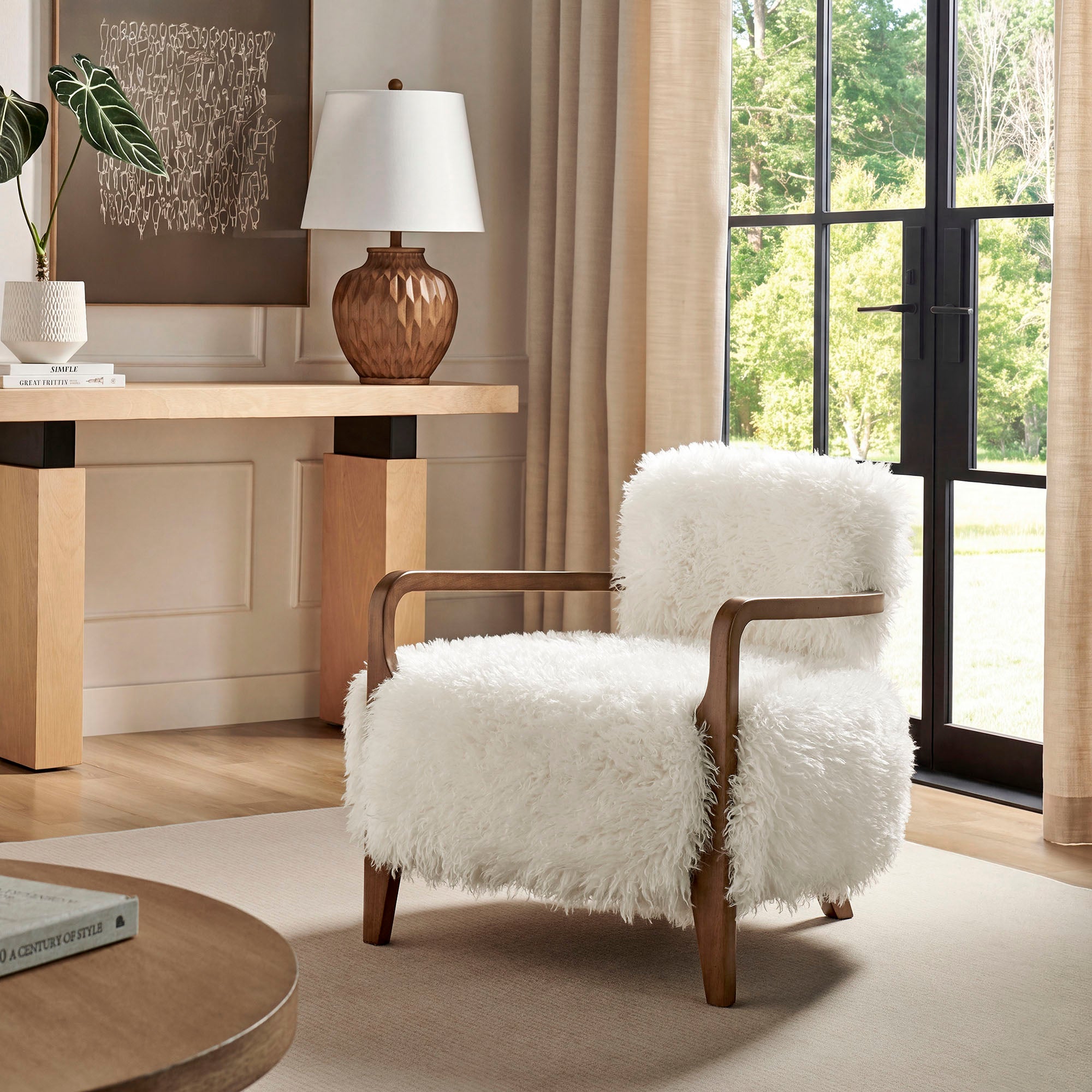 Zinnia Faux Fur Accent Chair – Modway