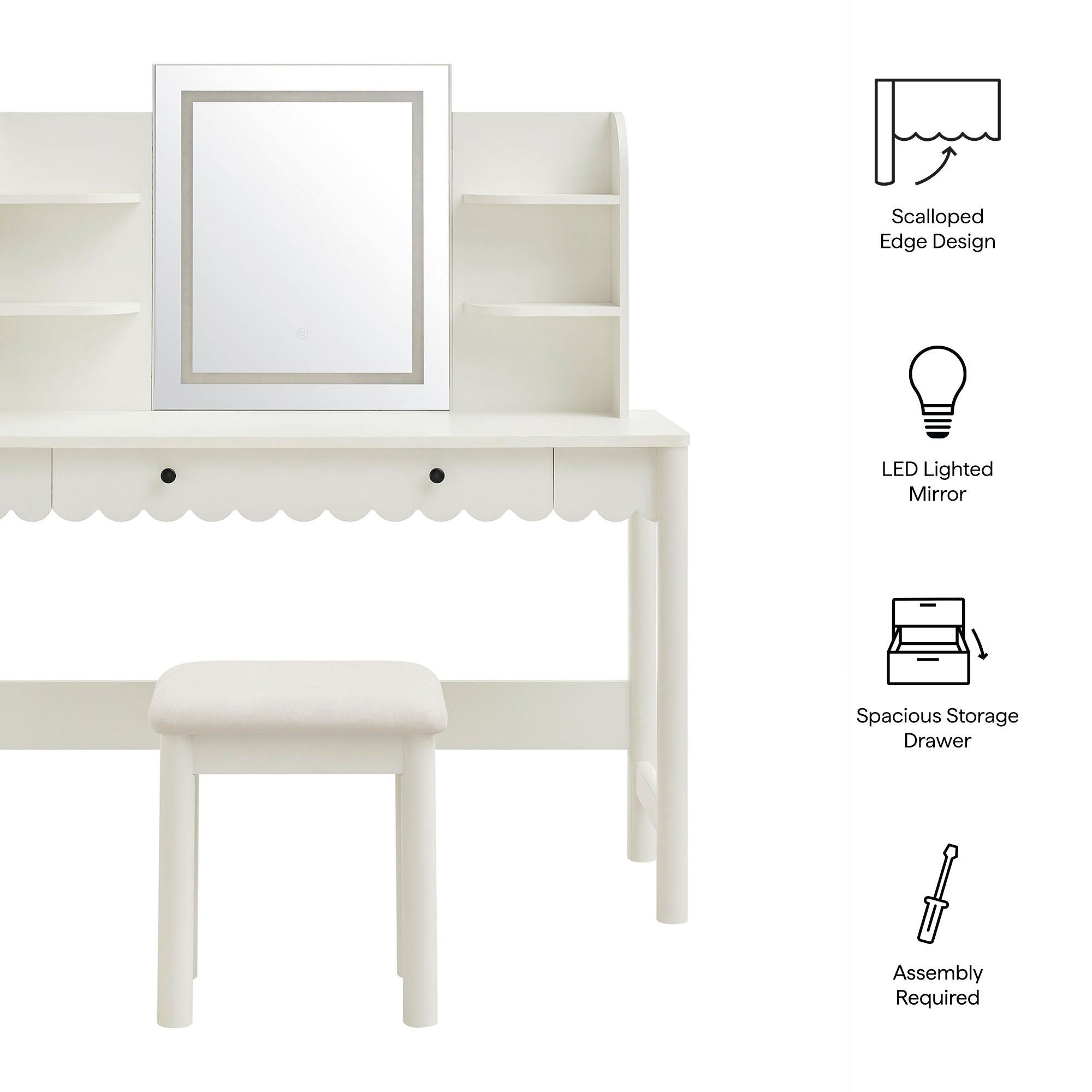 ivory dressing table Metropolitan Ivory Premium Dressing Table / Desk