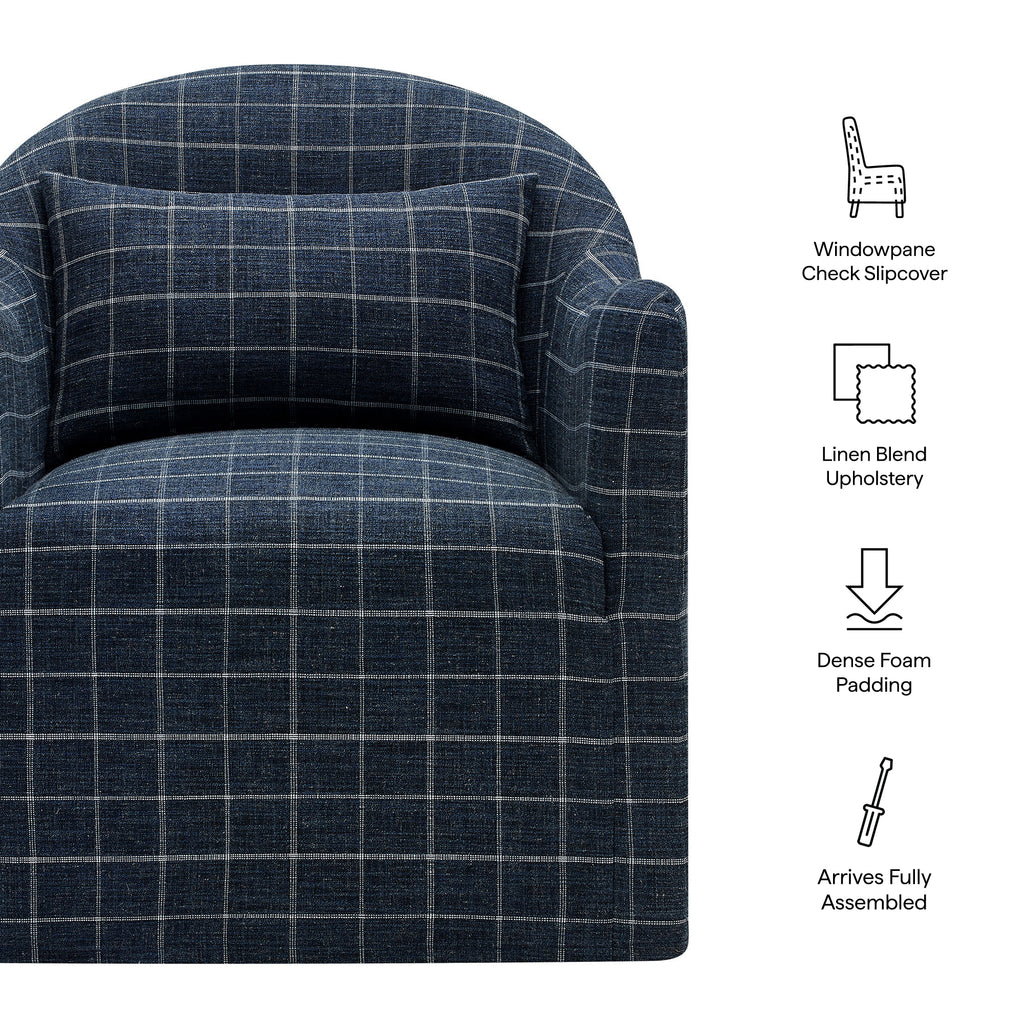 Denim Windowpane Check