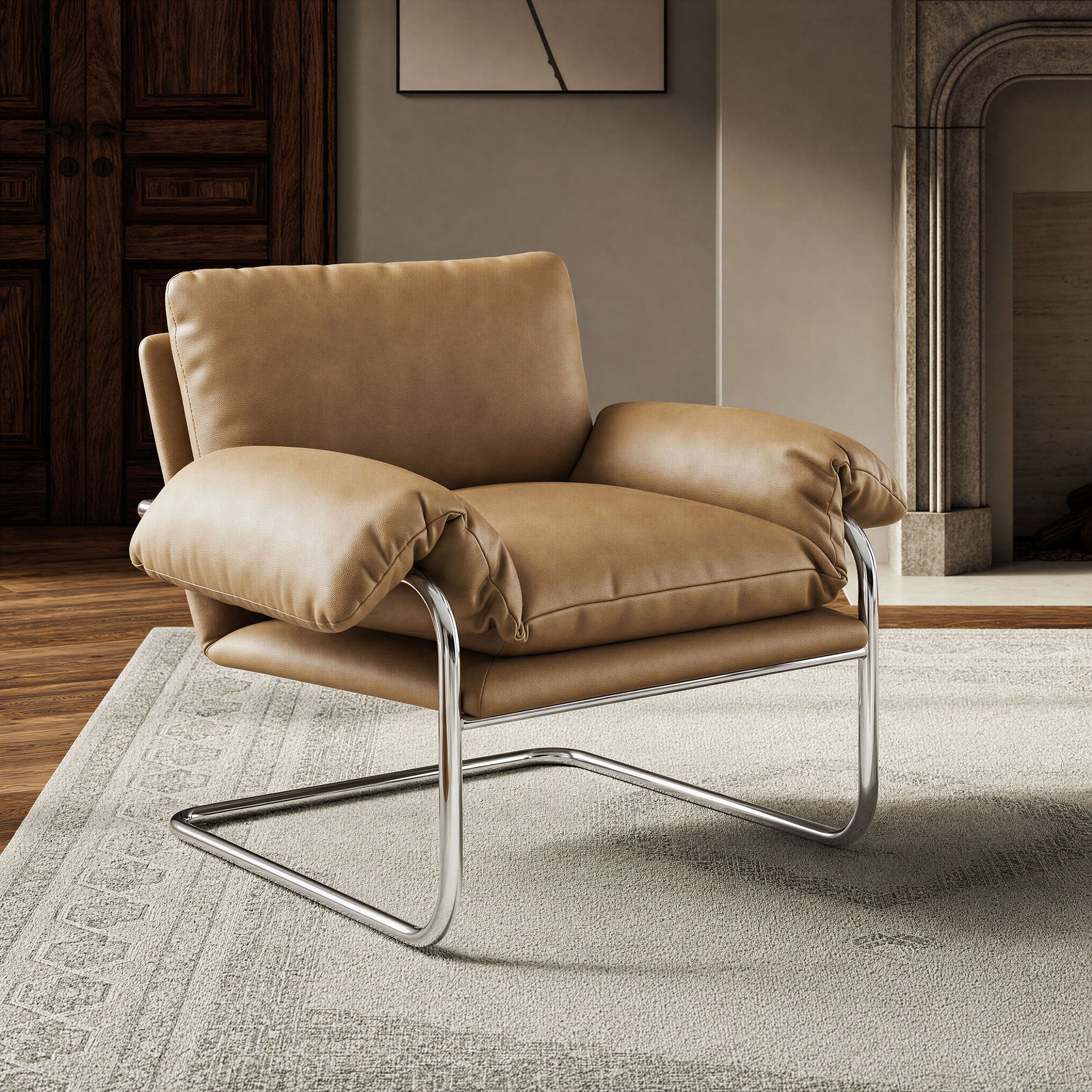 アモナイト インディアンヘッド Hand Made Ansel Vegan Leather Accent Chair – Modway
