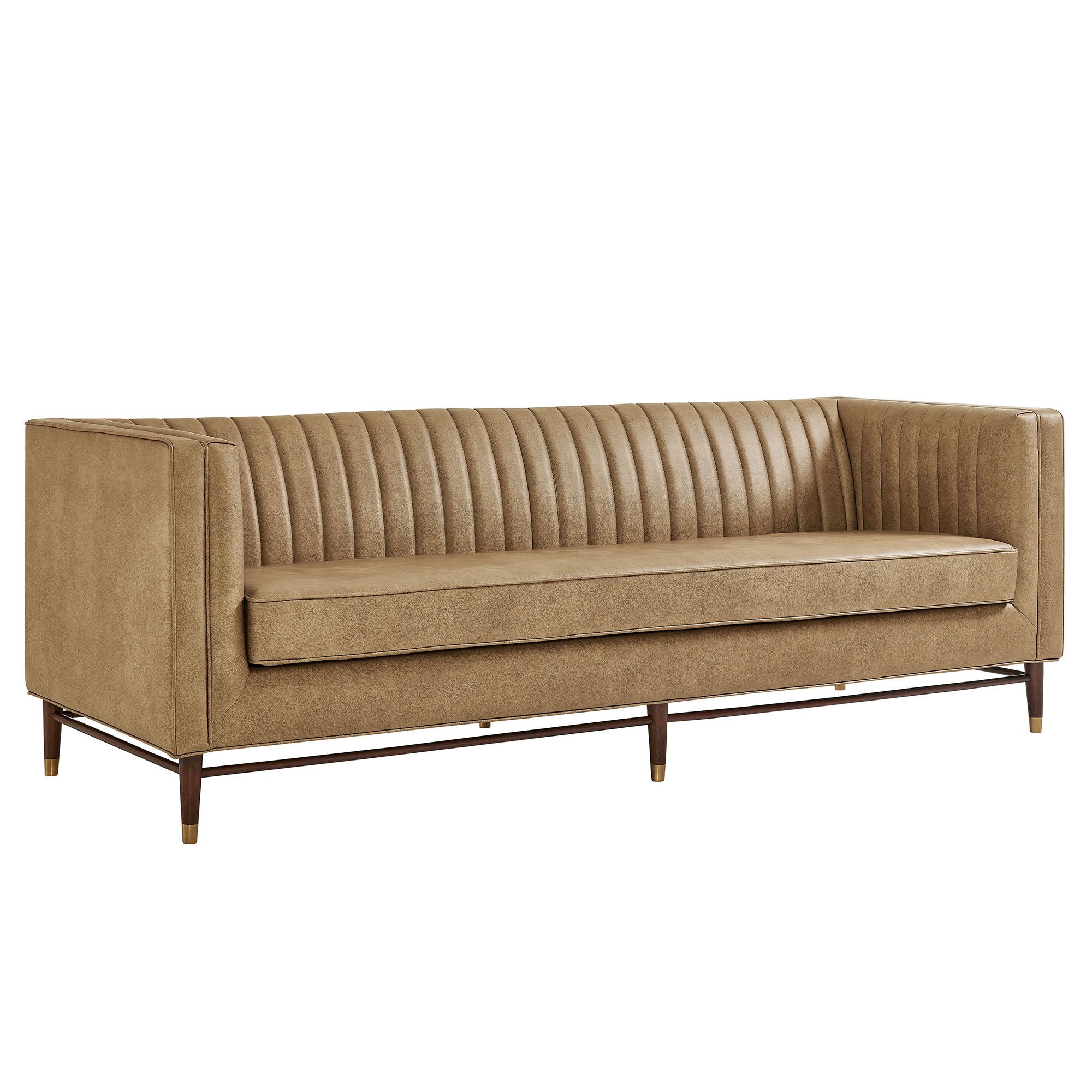 Devote 93 Inch Vegan Leather Channel Tufted Sofa – Modway