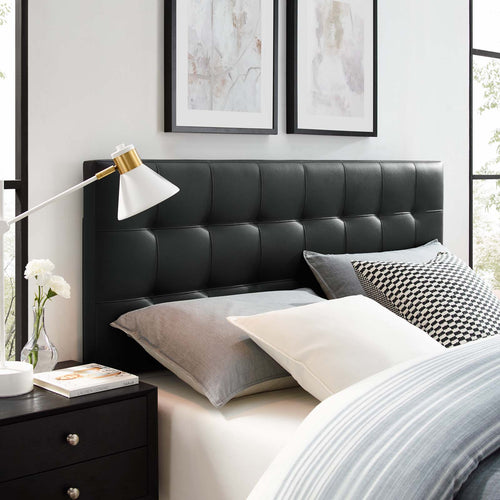 modway lily queen upholstered vinyl headboard in white Lily Upholstered Vinyl Headboard