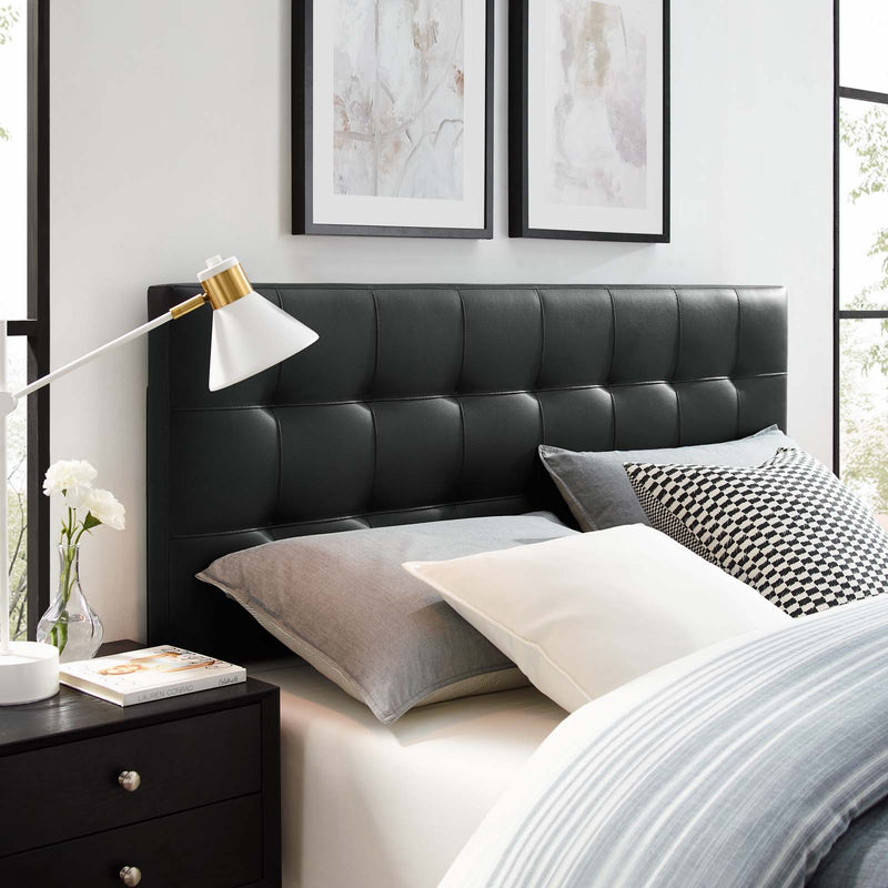 modway lily tufted faux leather upholstered twin headboard in white Lily Upholstered Vinyl Headboard – Modway