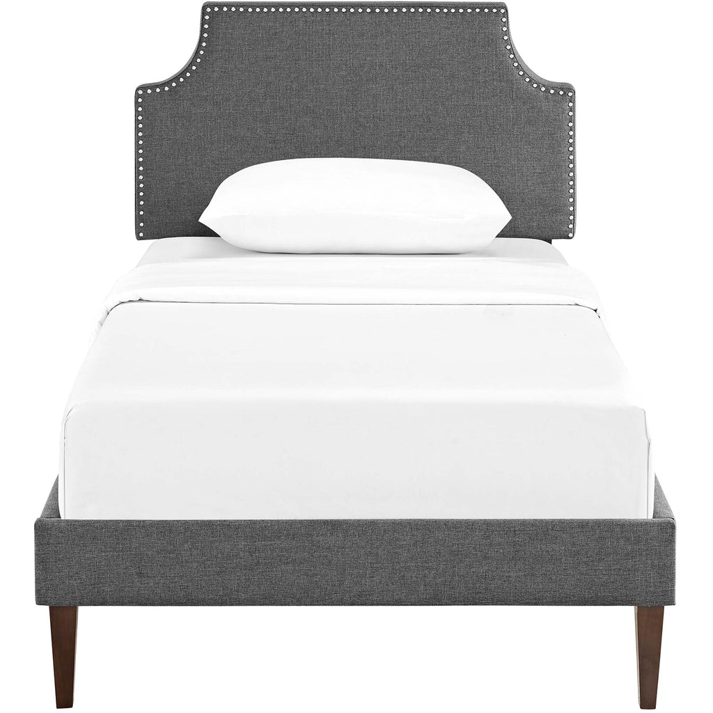 Corene Corene Fabric Platform Bed with Squared Tapered Legs – Modway