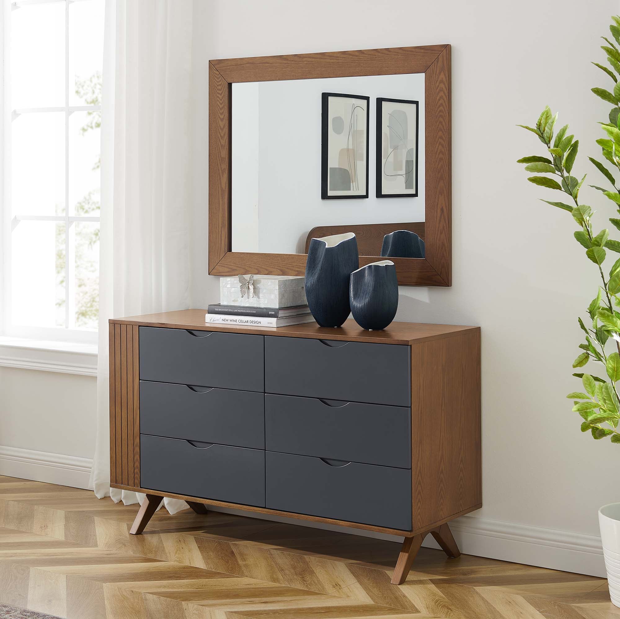 design dresser Salone Double - Scan tip kits 6 Drawers Dresser for Bedroom,