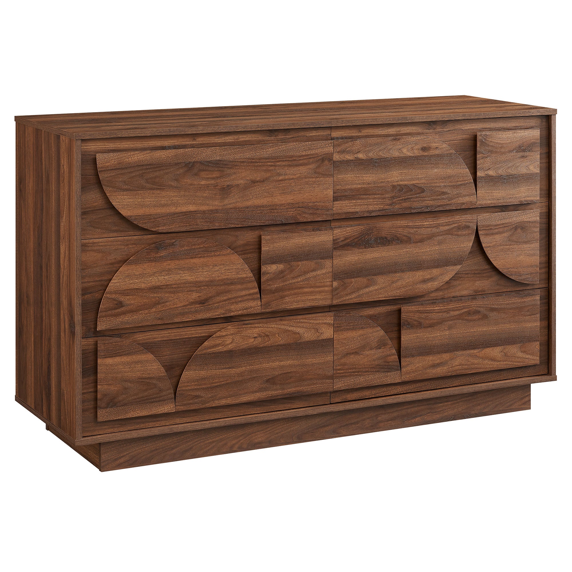 beckford walnut brown finish 6 drawer wood dresser Sold at Auction: BECKFORD WALNUT FINISH 6 DRAWER DRESSER (54 IN W. X 36 IN H.)