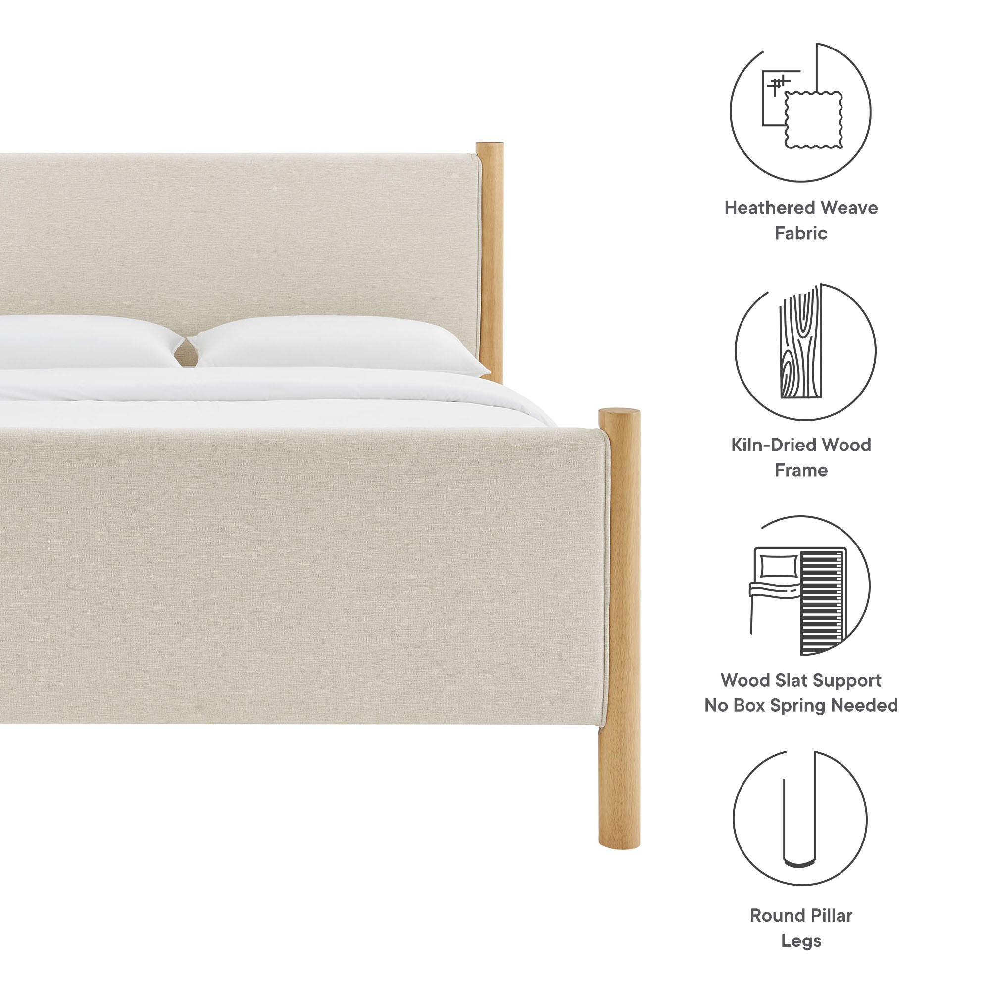 Maven Fabric Upholstered Platform Bed – Modway