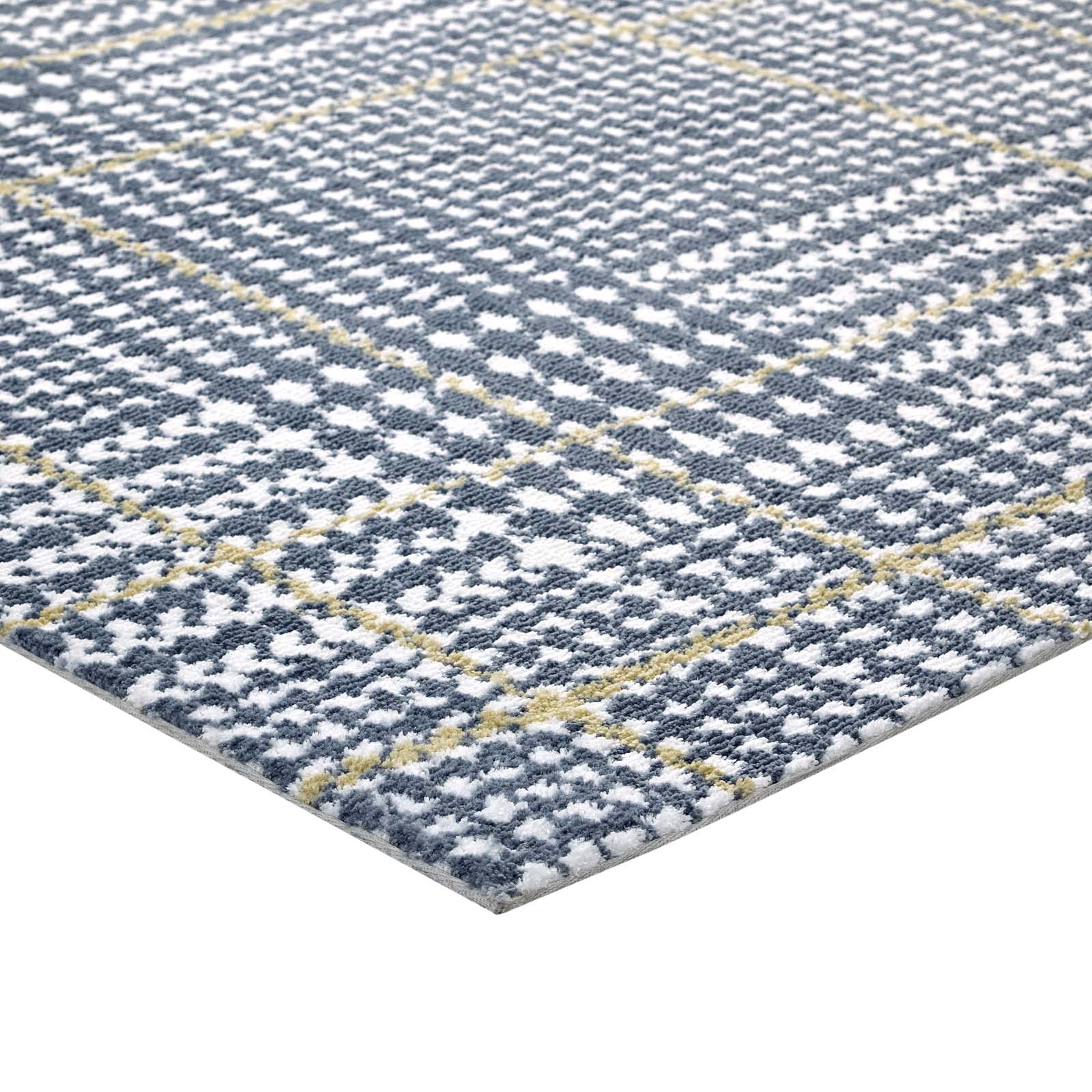 Ivory Cadet Blue and Citron / 5x8