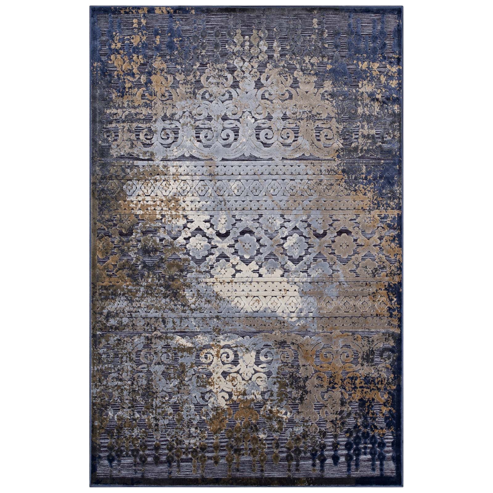 Blue Rust and Cream / 8x10