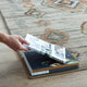 Silver Blue Beige and Brown / 5x8