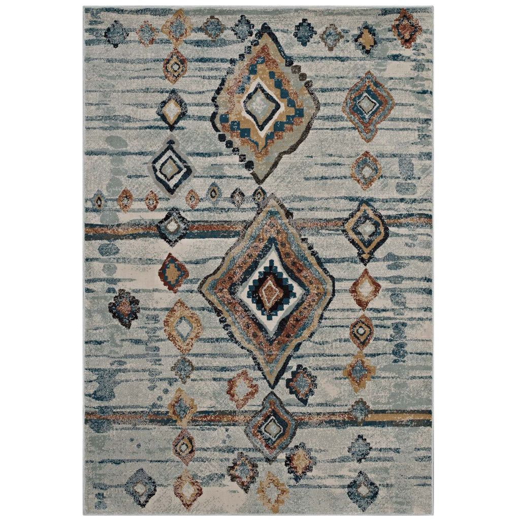 Silver Blue Beige and Brown / 8x10