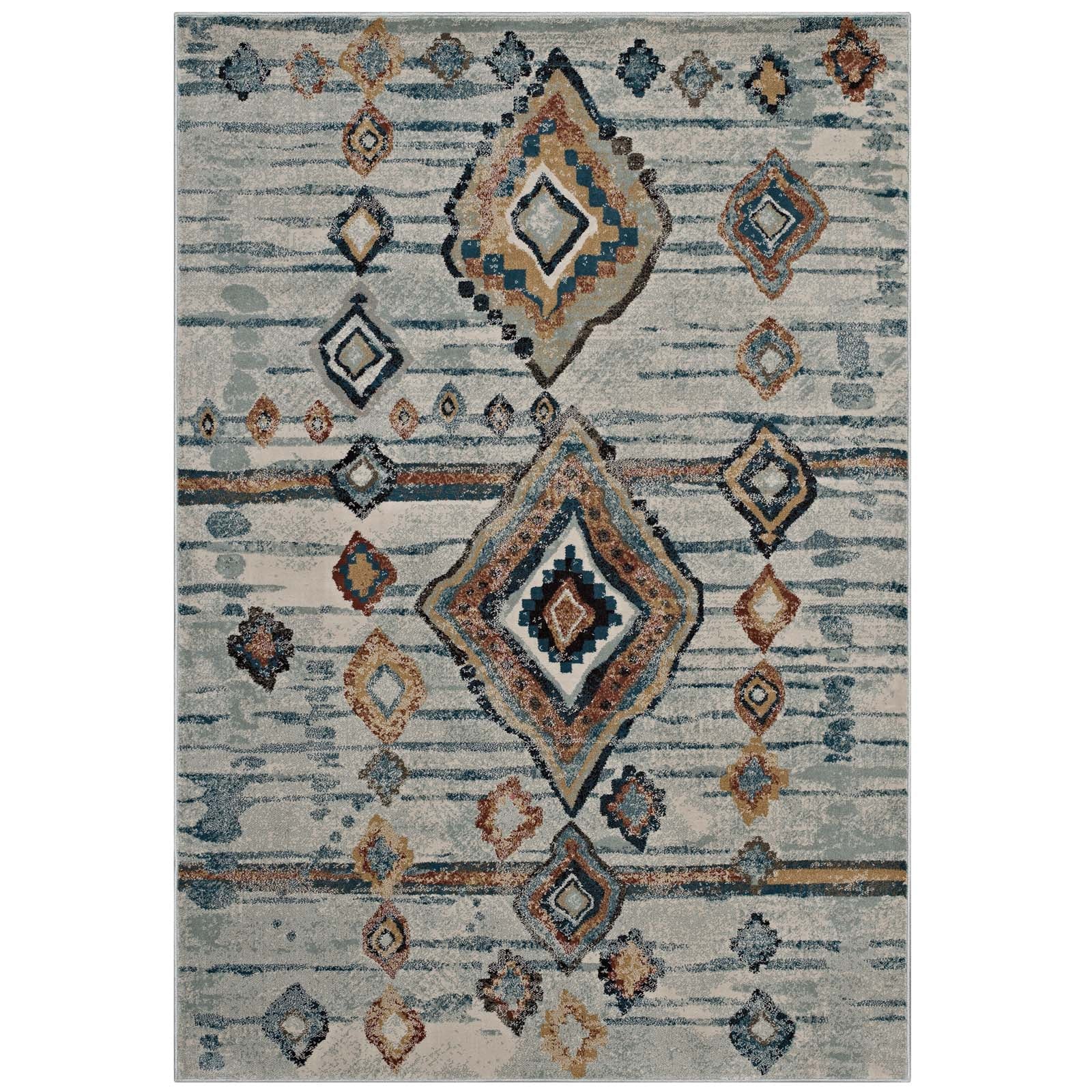 Silver Blue Beige and Brown / 8x10