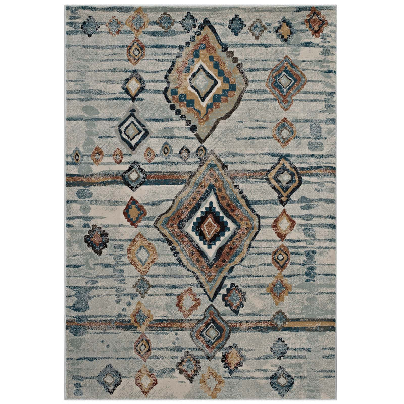 Silver Blue Beige and Brown / 8x10