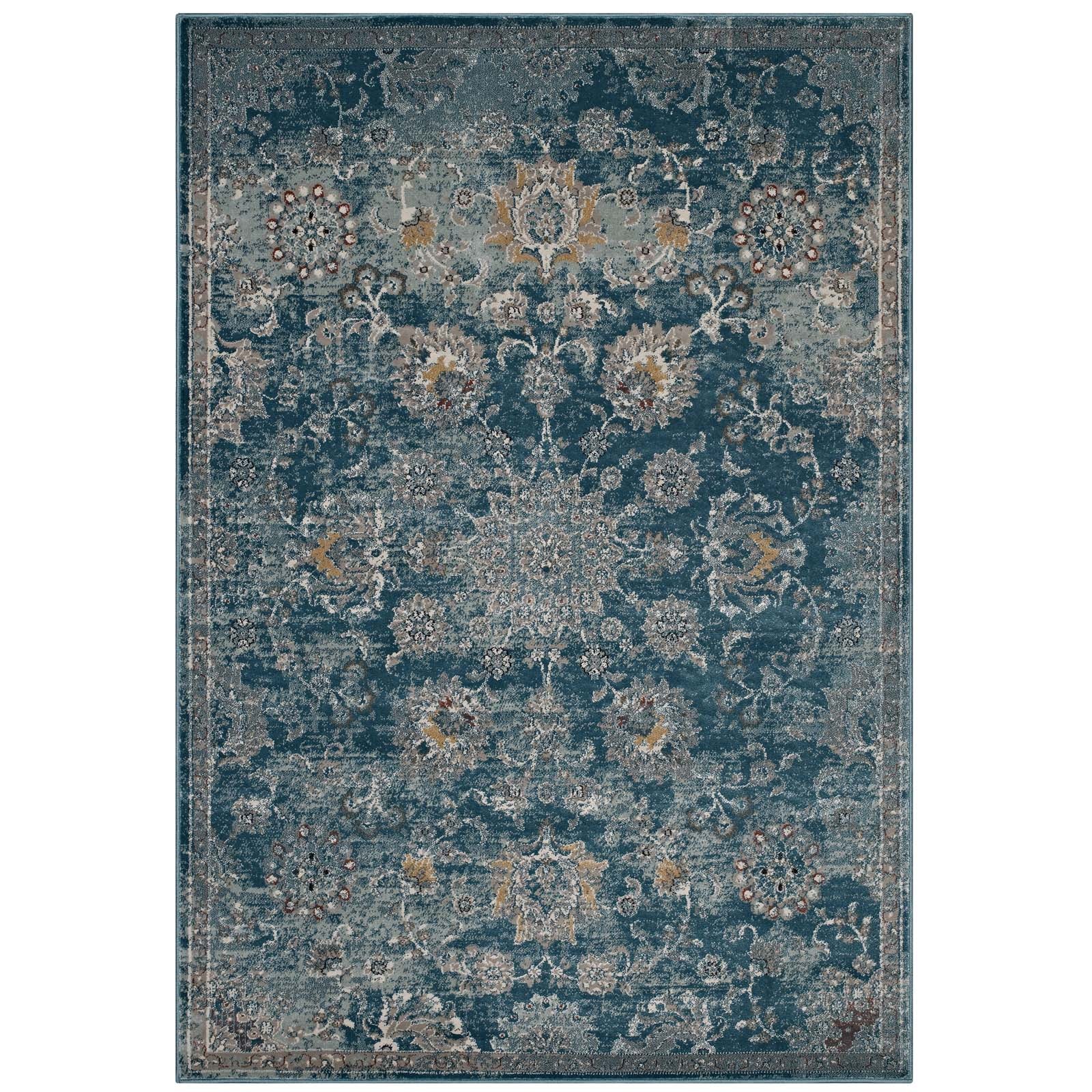 Silver Blue Teal and Beige / 8x10
