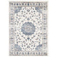Ivory and Moroccan Blue / 5x8
