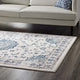 Ivory and Moroccan Blue / 5x8