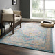 Light Blue Ivory Yellow Orange / 4x6
