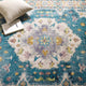 Light Blue Ivory Yellow Orange / 5x8