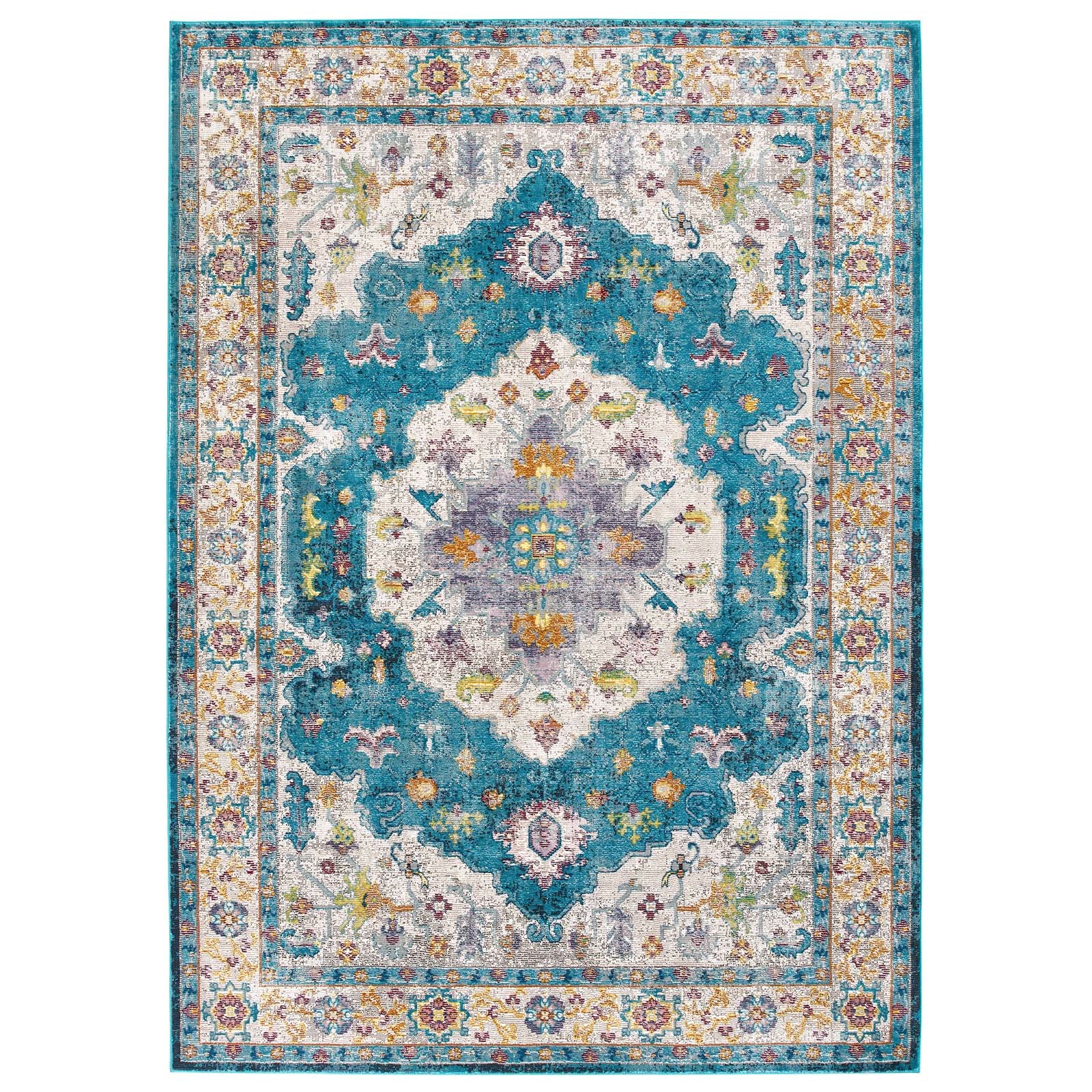 Blue Ivory Yellow Orange / 4x6
