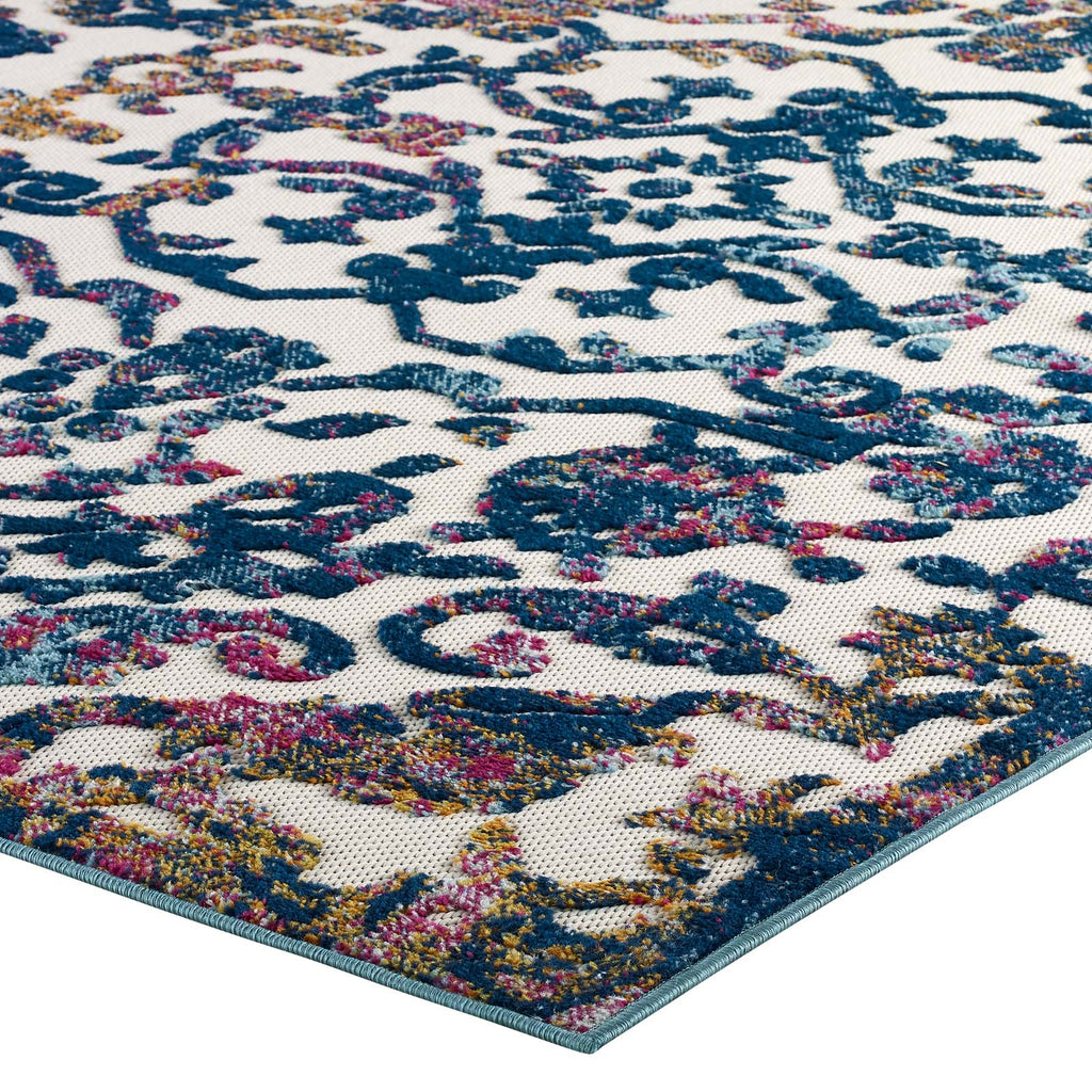 Ivory Dark Blue Multicolored / 8x10