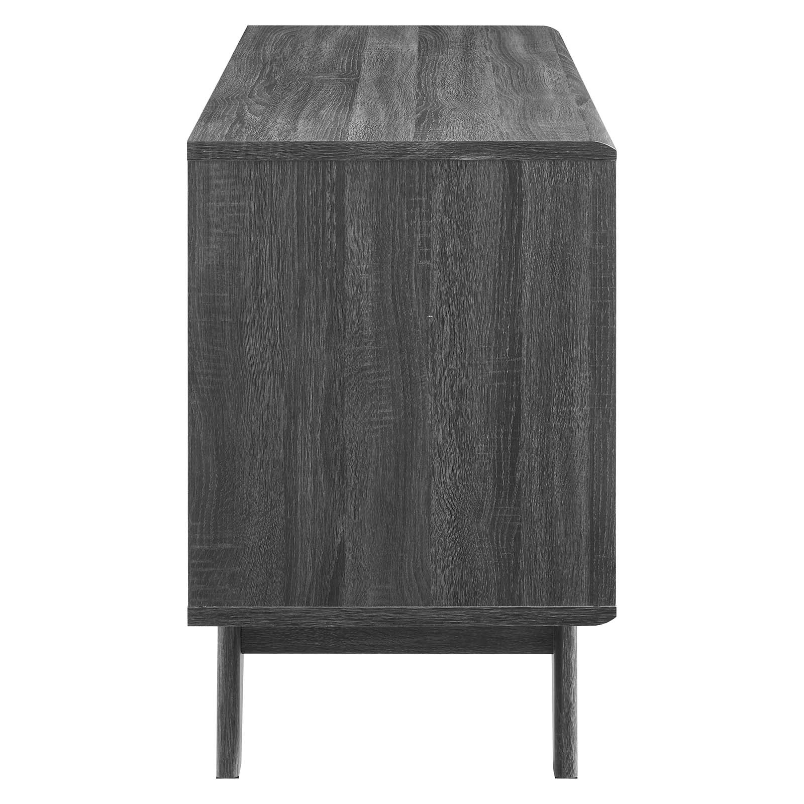 Modway Render Mid-Century - Mueble de almacenamiento de discos de vinilo,  moderno, 37 pulgadas, nogal