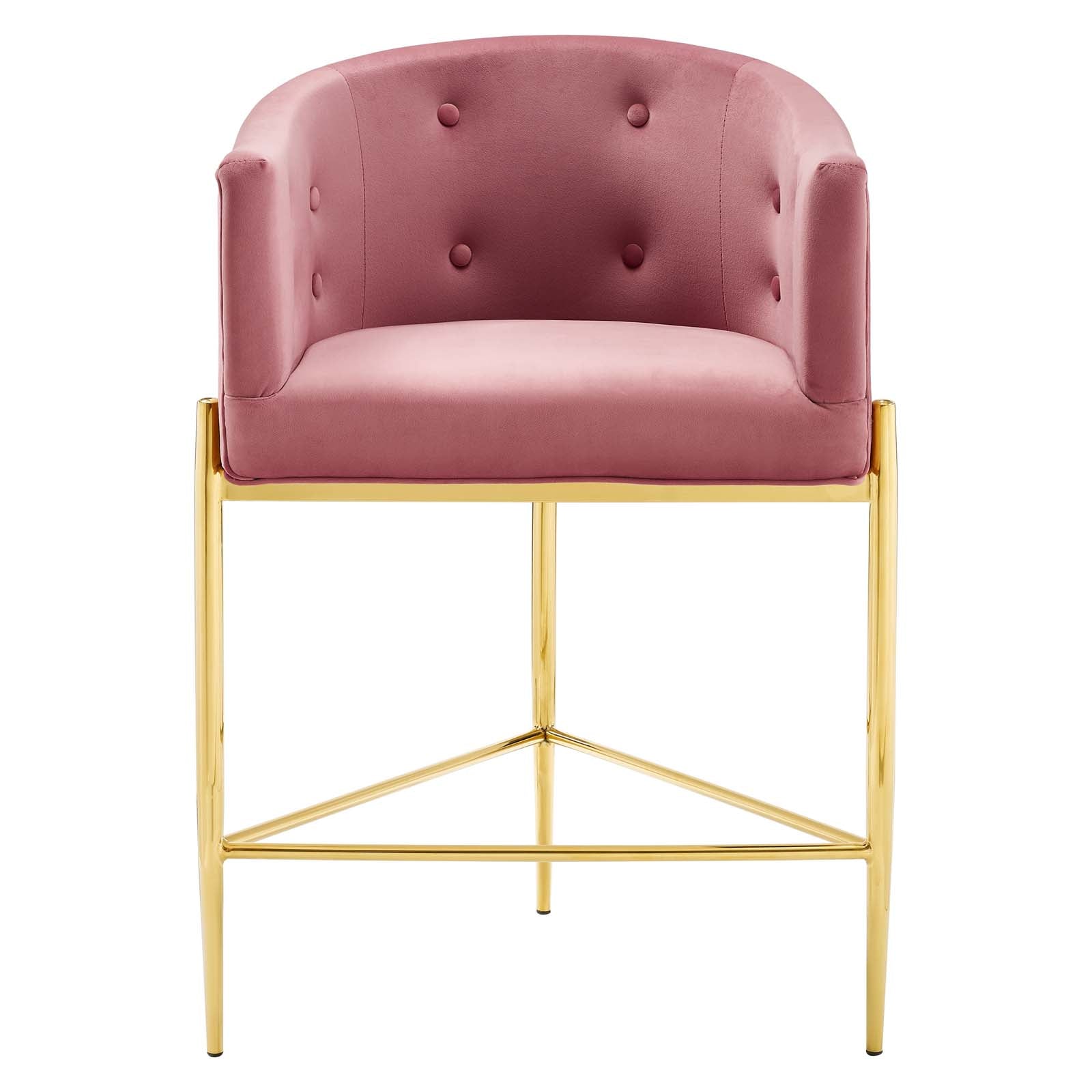 Free Shipping on Modern Pink Velvet Counter Stools Set of 2 with Back &  Footrest & Gold Frame｜Homary