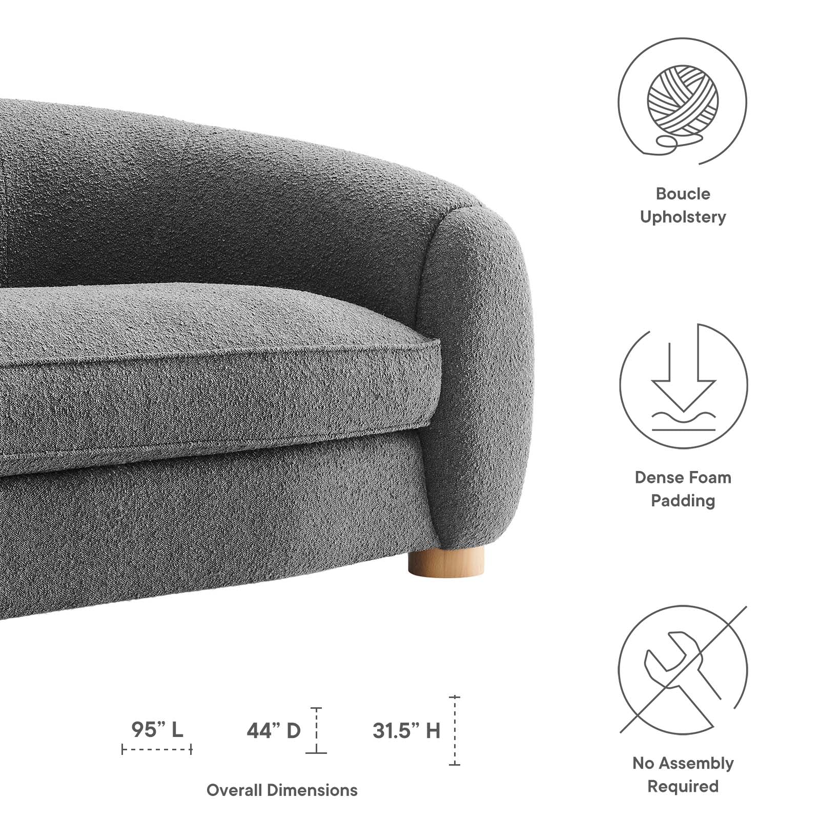 French Boucle Floor Cushion, Floor Sofa: Seat With Backrest, Bench