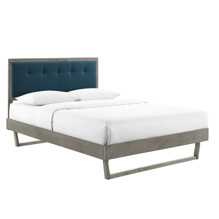 Willow Wood Platform Bed With Angular Frame