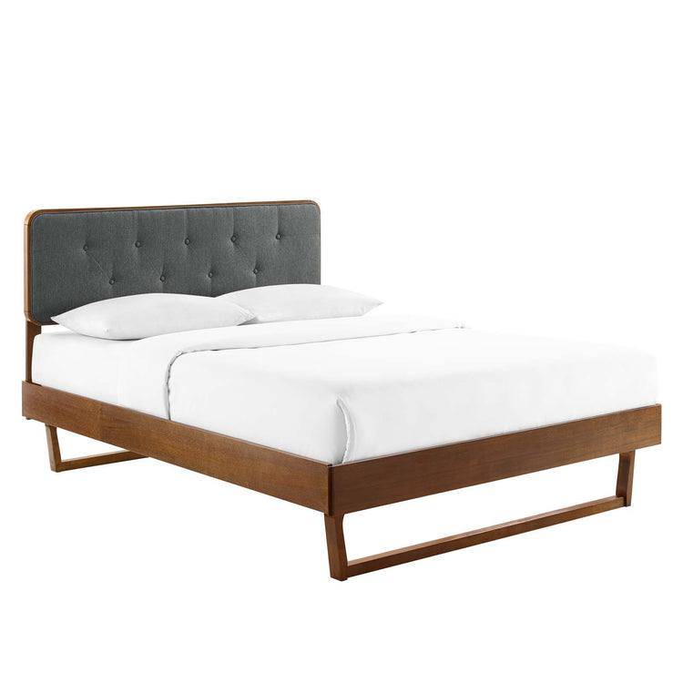Bridgette Wood Platform Bed With Angular Frame