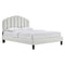 Daisy Performance Velvet Platform Bed With Black Wood Legs